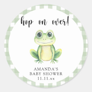 Watercolor kikker babyshower ronde sticker