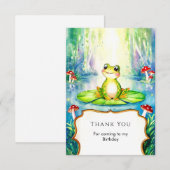 Watercolor Kinderen Kikker Verjaardag Bedankkaart (Voorkant / Achterkant)