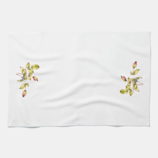 Watercolor kitchen tea towel barberry theedoek (Horizontaal)
