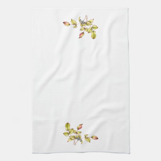 Watercolor kitchen tea towel barberry theedoek (Verticaal)