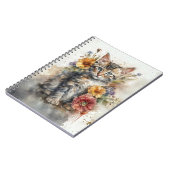 Watercolor Kitten with Wildflowers Spiral  Notitieboek (Linkerzijde)