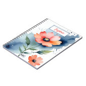 Watercolor klaproos dans notitieboek (Linkerzijde)