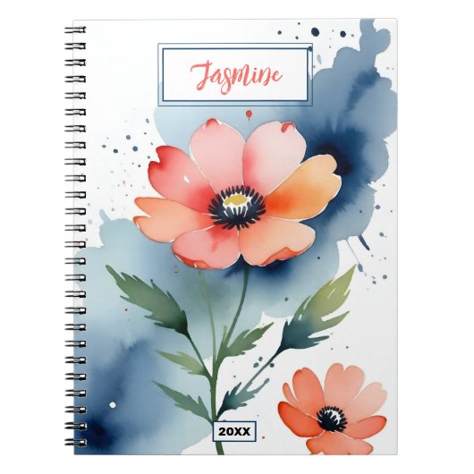 Watercolor klaproos dans notitieboek (Voorkant)