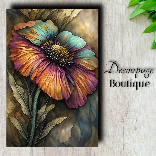 Watercolor Klaproos Decoupage Tissuepapier