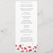 Watercolor Klaproos & Lavendel Bloemen Bruiloftspr Programmakaart (Achterkant)