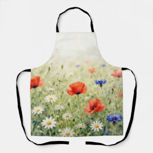 Watercolor Klaproos Margriet Korenbloem Weiland Pa Schort
