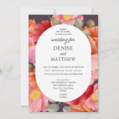 Watercolor Klaproos op Middernachtpruim Kaart (Voorkant)