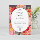 Watercolor Klaproos op Middernachtpruim Kaart (Staand voorkant)