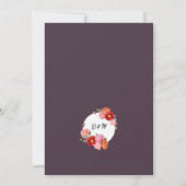 Watercolor Klaproos op Middernachtpruim Kaart (Achterkant)