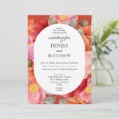 Watercolor Klaproos op Poinciana Rood Kaart (Staand voorkant)