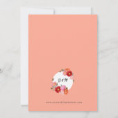 Watercolor Klaproos op Zalmroze Kaart (Achterkant)