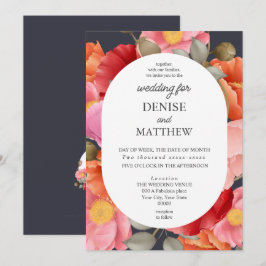 Watercolor Klaproos op zonne-energie Nacht Grijs Kaart