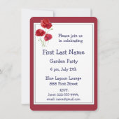 Watercolor klaproos tuin bloem bloemenkunst  kaart (Achterkant)