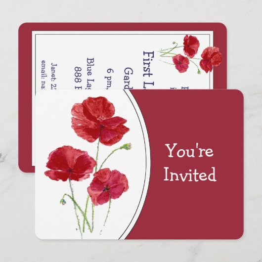 Watercolor klaproos tuin bloem bloemschilderkunst  kaart (Voorkant / Achterkant)