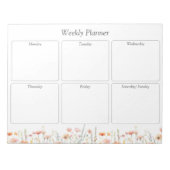 Watercolor klaproos wilde bloem bloemend weekly pl notitieblok (Voorkant)