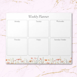 Watercolor klaproos wilde bloem bloemend weekly pl notitieblok