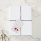 Watercolor Klaprozen Cadeaulabel (Met Touw)