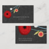 Watercolor Klaprozen Visitekaartje (Voorkant / Achterkant)