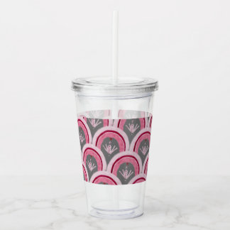 Watercolor Klassiek Roze Handgetekend Acryl Drinkbeker