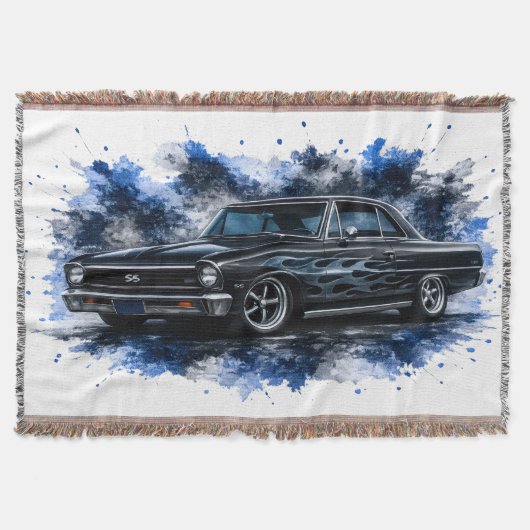 Watercolor Klassieke Auto Werpdeken Deken (Voorkant)