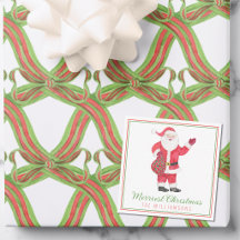 Watercolor Klassieke Kerstman Cadeaubijlage