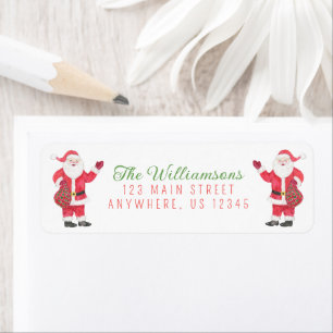 Watercolor Klassieke Kerstman Retouradres Etiket