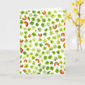 Watercolor Klaver & Regenbogen Ierse St Patty's Kaart (Gele Bloem)