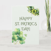 Watercolor Klaver St. Patrick's Dag Kaart (Voorkant)