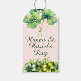 Watercolor klavertje vier Geschenklabels St. Patri Cadeaulabel