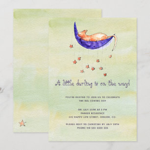 Watercolor kleine baby op komst baby shower kaart