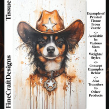 Watercolor Kleine Cowboy Sheriff Hond DP3 Decoupag