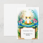 Watercolor Kleine Kikker Verjaardag Bedankkaart (Voorkant / Achterkant)