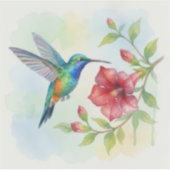 Watercolor Kleine Kolibrie Sticker (Voorkant)