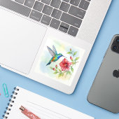 Watercolor Kleine Kolibrie Sticker (Laptop met iPhone)
