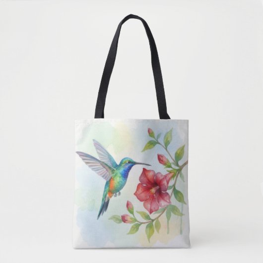 Watercolor Kleine Kolibrie Tote Bag (Voorkant)