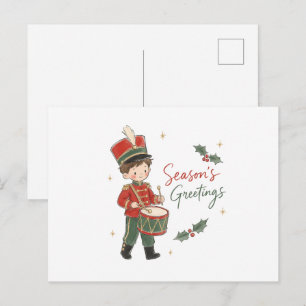 Watercolor Kleine Trommelaar Jongen Briefkaart
