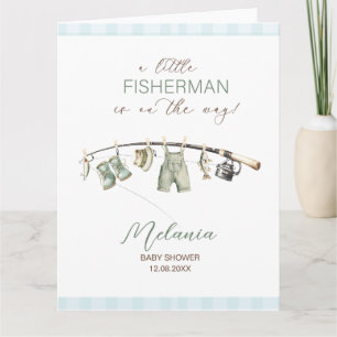 Watercolor Kleine Visser baby shower Kaart