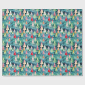 Watercolor Kleurrijke Feestelijke Regenboog Kerstb Cadeaupapier (Vlak)