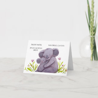 Watercolor Koala Familie Bedankkaart