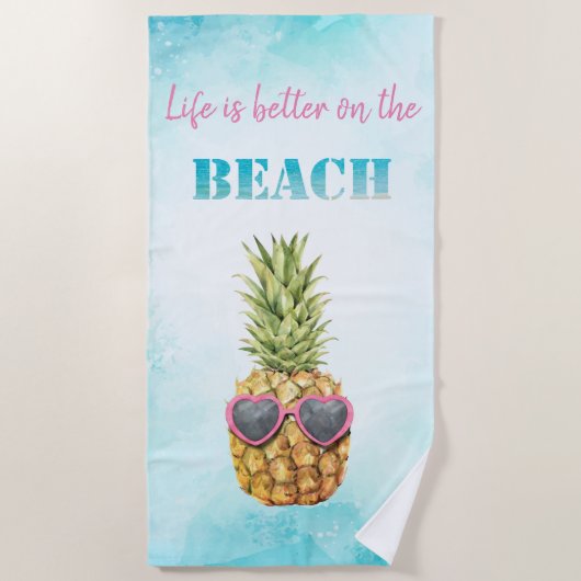 Watercolor Koele Ananas Strandlaken (Voorkant)