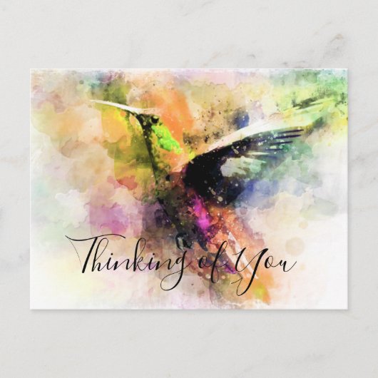 Watercolor kolibrie op maat briefkaart (Voorkant)