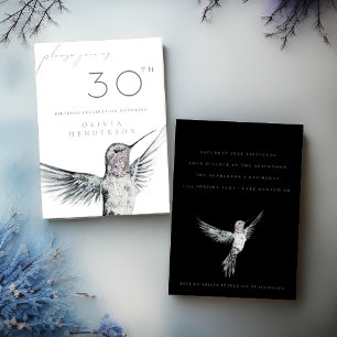 Watercolor Kolibrie Verjaardagsuitnodiging