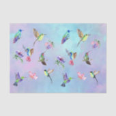 Watercolor Kolibrie Vogel Bloem Tissuepapier (Voorkant)