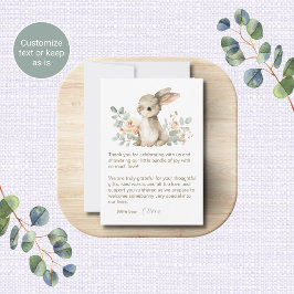 Watercolor Konijn Baby Shower Bedankkaartjes Notitiekaartje