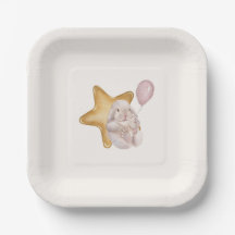 Watercolor Konijn Baby Shower Uitnodiging