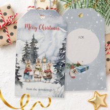 Watercolor Konijn Carolers Cottagecore Vakantie