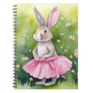 Watercolor Konijn In Roze Tutu Notitieboek