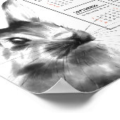 Watercolor Konijn Jaar Kalender Poster 2023 (Hoek)
