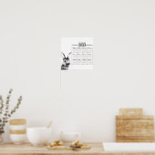 Watercolor Konijn Jaar Kalender Poster 2023 (Keuken)