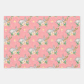 Watercolor Konijn Lente Bloemen Vintage Pasen Inpakpapier Vel (Voorkant 2)